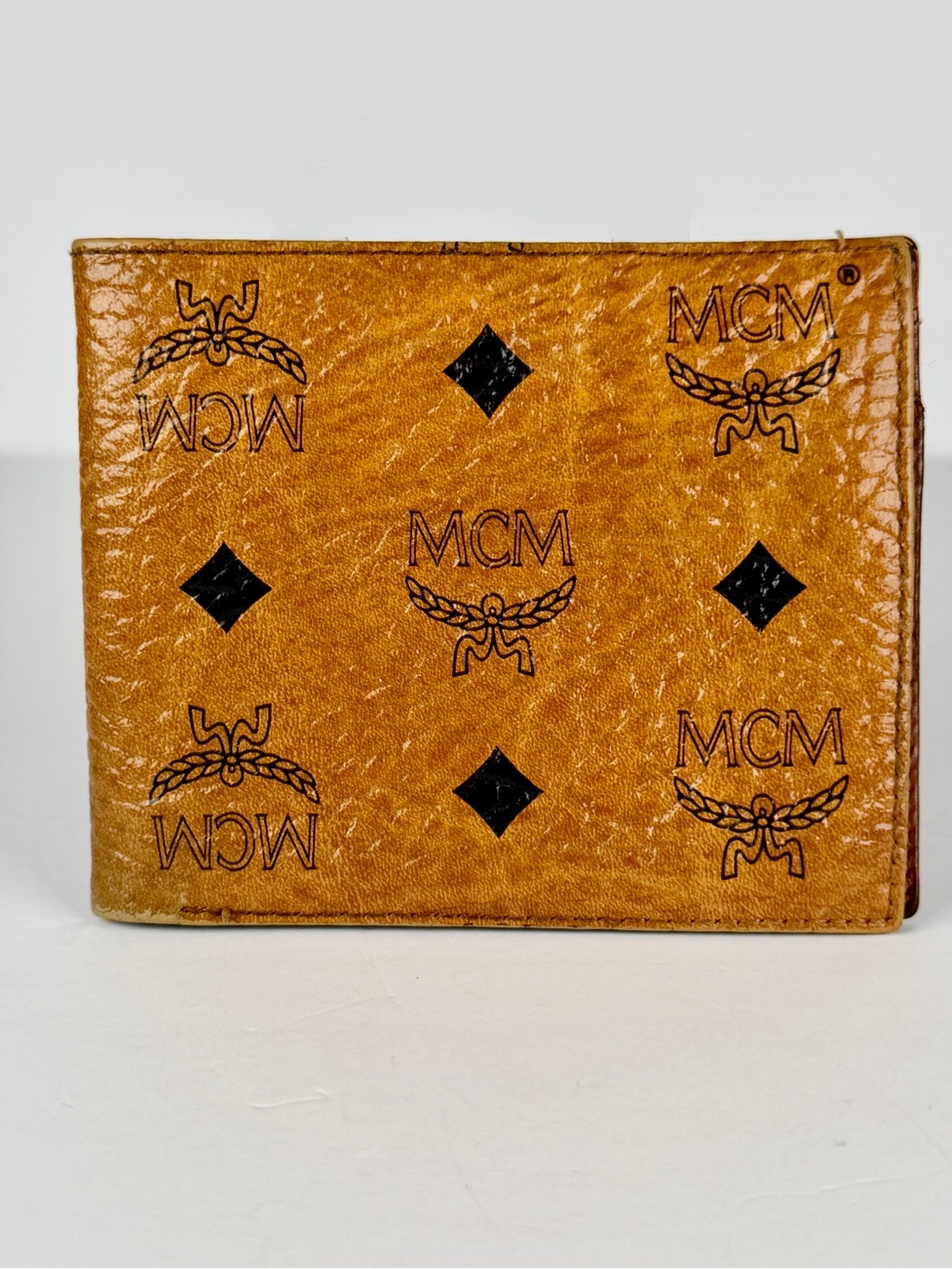 MCM Visetos Cognac Bifold Wallet | Men’s Leather Wallet | Vintage - Picture 2 of 13